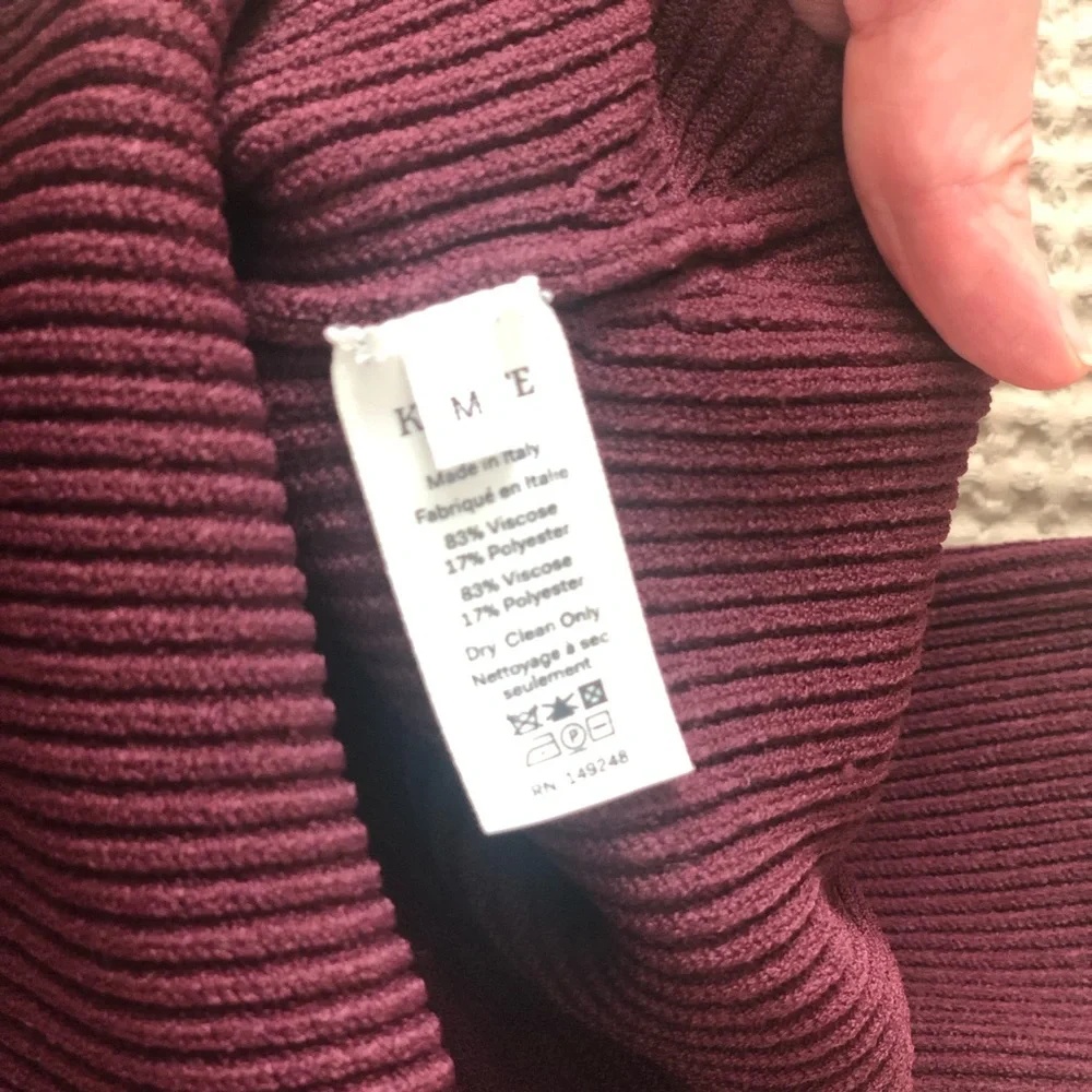 Khaite Maddy Knit Bustier Sweater, M, Merlot - Picture 9 of 9